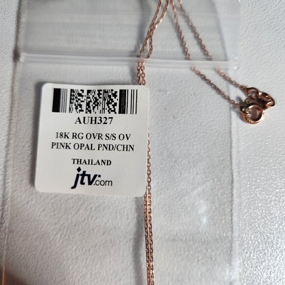 JTV Pink Opal 18K Rose Gold Over Silver Pendant - Picture 5 of 9